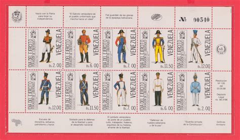 stamp: Venezuela - Army Day, Military Uniforms 1988