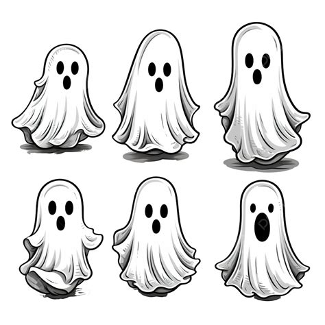 Lindo Fantasma De Dibujos Animados En Estilo Doodle Fiesta Tradicional