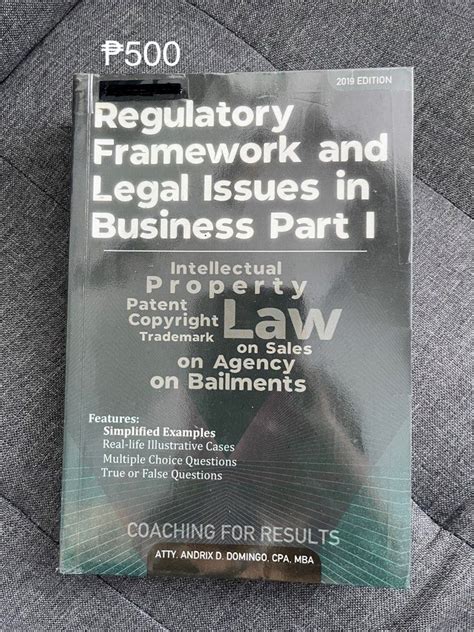 Regulatory Framework And Legal Issues In Business Part 1 2019