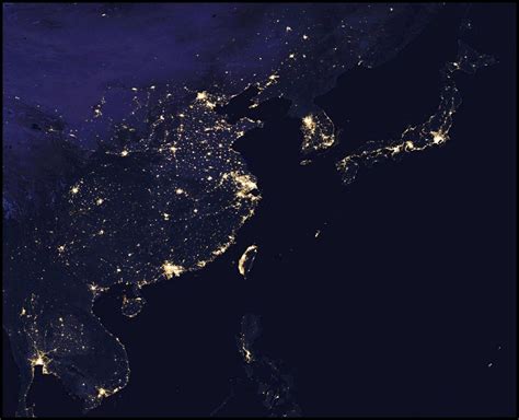 Night lights of East Asia : r/MapPorn