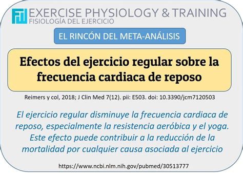 Efectos Del Ejercicio Regular Sobre La Frecuencia Cardiaca De Reposo Fisiología Del Ejercicio