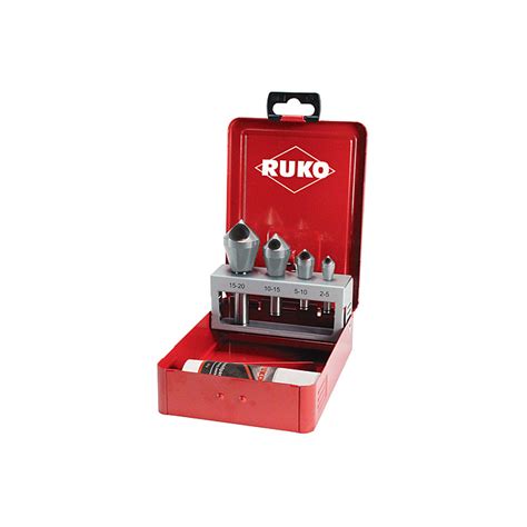 Ruko Slotted Taper And Deburring Countersinker Set Hss Co