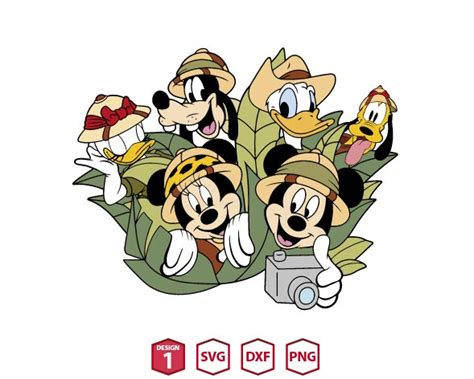 Mickey Friends Safari Jungle Svg Upp1301 Upplop Graphics Resources