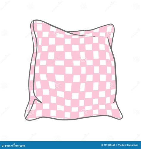 Sketch Vector Illustration Of Pillow Art Pillow Isolated White