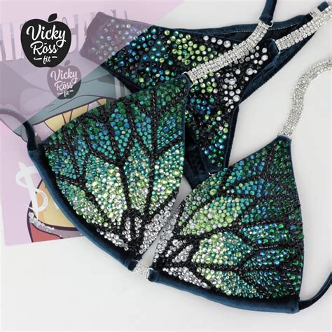 Teal Crystal Fitness Competition Bikini Under The Sea Vicky Ross Fit