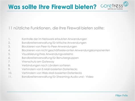 11 nützliche Funktionen Ihre Firewall bieten sollte PPT