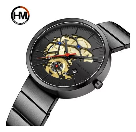 Reloj Pulsera Hannah Martin Hm De Cuerpo Color Negro Anal Gico