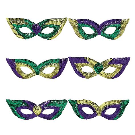 Sequin Mardi Gras Eye Masks | Party City Canada