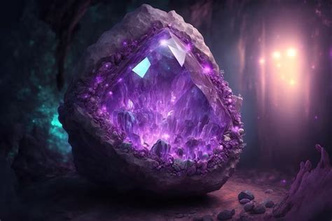 Premium Photo Magical Fantasy Crystal Amethyst Mystical Glows From