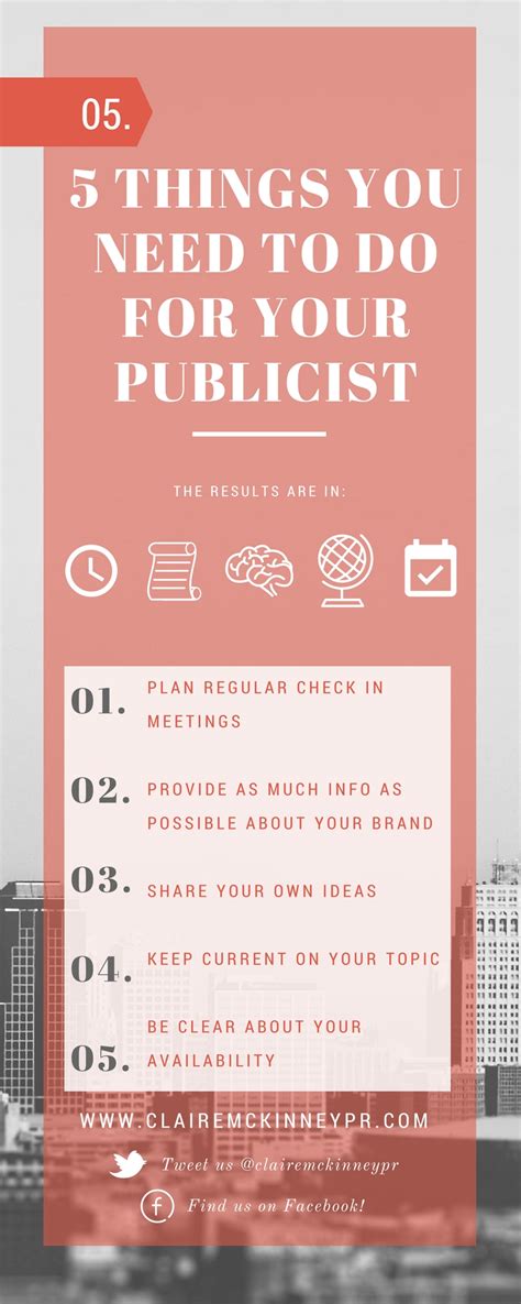 Infographic Things You Need To Do For Your Publicist