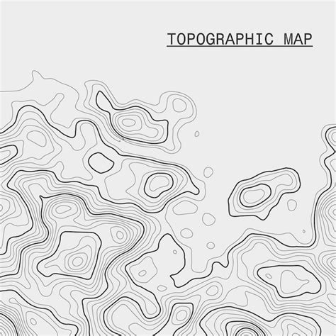 Mapa De Contorno Topográfico Com Mapa De Relevo Vetorial De Grade Vetor Premium