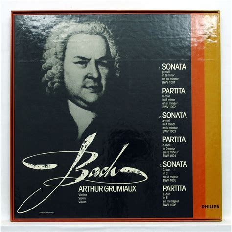 Js Bach Sonatas Partitas For Violin Solo Arthur Grumiaux Lp