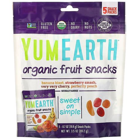 Yumearth Organic Fruit Snacks 5 Packs 07 Oz 198 G Each Iherb