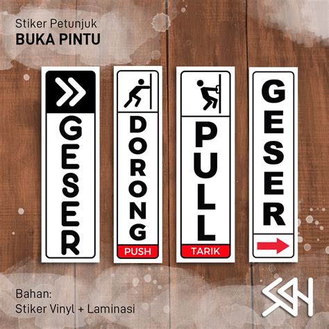 Jual Sticker Stiker Buka Pintu Push Pull Dorong Tarik Geser