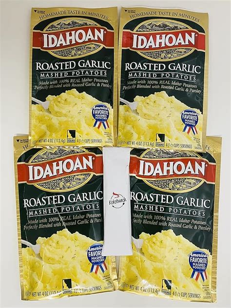 Idahoan Mashed Potato Roasted Garlic With Kokobunch Kit 4 4oz Pack Grocery