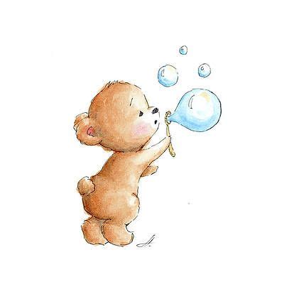 Teddy Bear Blowing Bubbles By Anna Abramskaya Illustration Inspiration