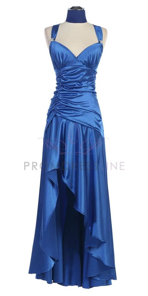 Shirred Bodice With High Low Hem Bridesmaid Dress Royal Blue Formal