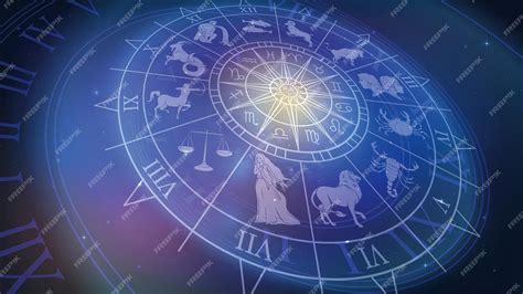 Cuadro De Rueda Con Signos Del Zodiaco En La Astrología Espacial Y El