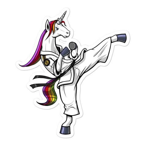 Unicorn Karate Vinyl Sticker Funny Martial Arts Ninja Stickers