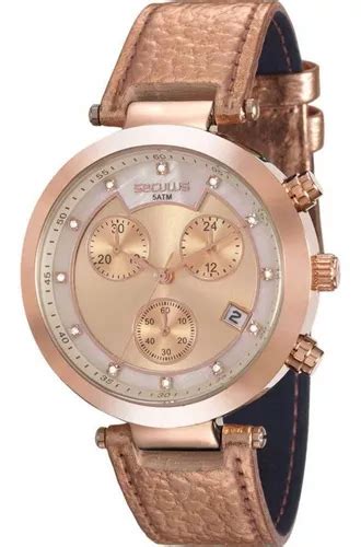 Reloj Seculus Lpsvrr Para Mujer Color De La Correa Rosa Bisel