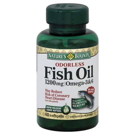 Natures Bounty Odorless Fish Oil 1200 Mg Omega 3 And 6 Softgels Shop