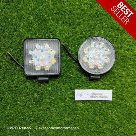 Jual Lampu Tembak Sorot Led Worklight 9 Titik Mata 27 Watt Kotak Bulat