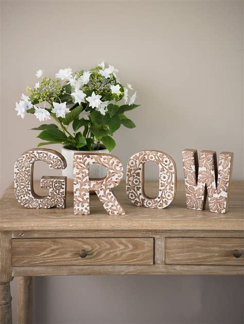 Carved Wooden Letters Spell Grow Gardeners Supply