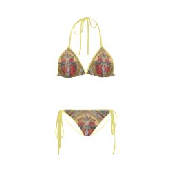 Yellow Flowers Custom Bikini Swimsuit Id D