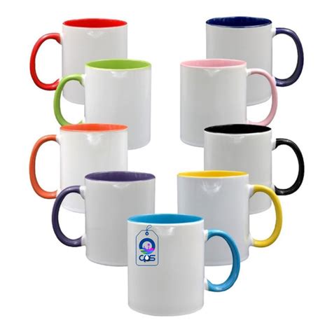 Taza Con Interior Y Asa De Color 11 Oz 12 Pza