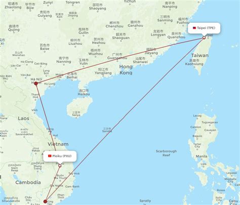 All Flight Routes From Taipei To Pleiku Tpe To Pxu Flight Routes