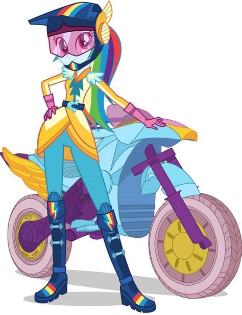 Rainbow Dash In Her Motocross Gear In Equestria Girls Friendship