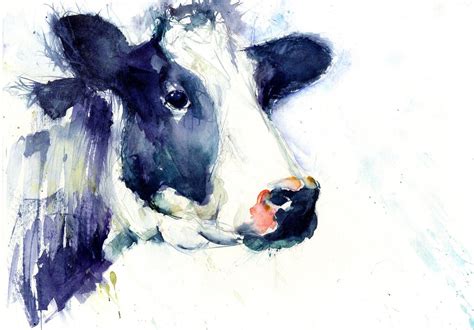 Watercolor Cow Painting at PaintingValley.com | Explore collection of ...