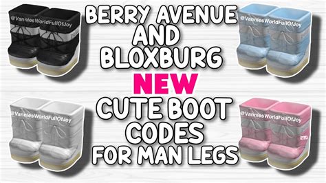 New Cute Boot Codes For Man Legs For Berry Avenue Bloxburg And All Roblox Games That Allow