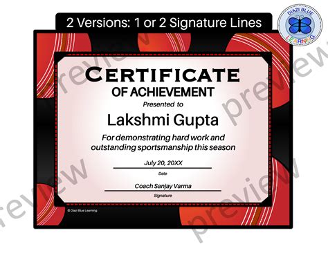 Editable Cricket Certificate, Cricket Certificate With 1 or 2 Signature ...