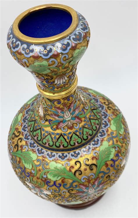 Gorgeous Cloisonn Enamel Vase Enameled Garlic Bulb Vase Etsy