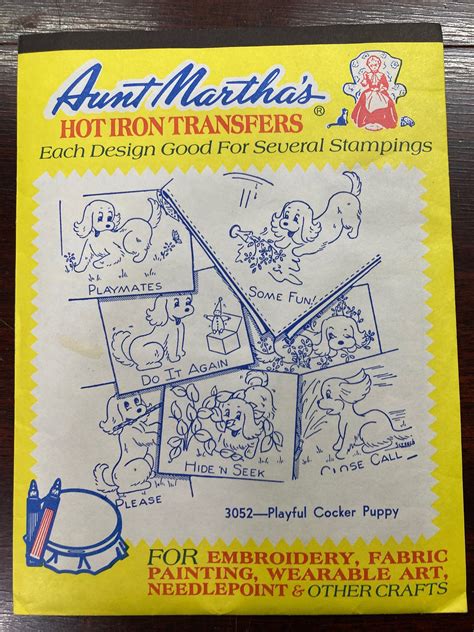 Vintage S S Aunt Marthas Hot Iron Transfers X Etsy