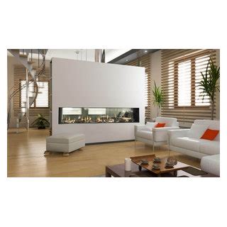 Flare See Through Modern Linear Fireplaces Moderne Salon Autres