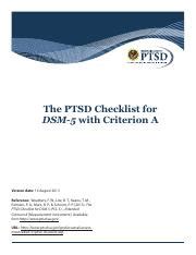 Ptsd Checklist Pcl Pdf The Ptsd Checklist For Dsm With Criterion