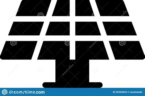 Solar Panel Icon With Glyph Style Stock Vector Illustration Of