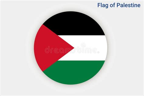 High Detailed Flag Of Palestine National Palestine Flag Asia Stock