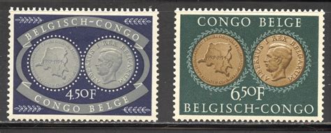 Belgian Congo Scott 288 89 Unused LHOG 1954 Royal Colonial Inst