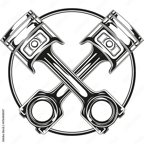 Mechanic Logo Svg Design With Circled Crossed Pistons Mechanic Shirt