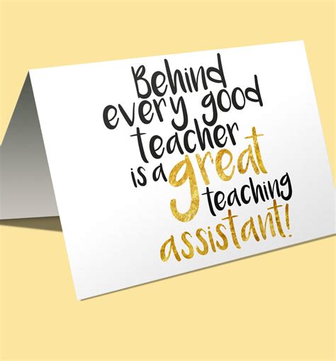 Behind Every Good Teacher Is A Great Teaching Assistant Jpeg Etsy