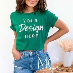 Bella Canvas Mockup Kelly Green Tshirt Mockup Model Mockup St