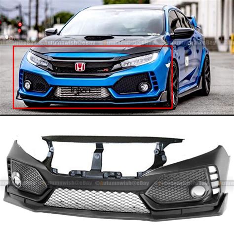 Fits 16 18 Honda Civic Fk8 10th Gen Front Bumper Grille Hood Mesh Type