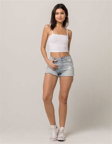 Bozzolo Ribbed White Womens Crop Tank Top White 322870150 Cropped