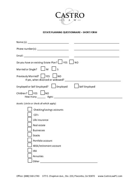 Fillable Online Ep Questionnaire Short Form Cl Fax Email Print Pdffiller