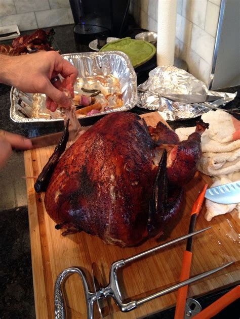 Smoked Turkey 13 Lbs 5 Hour Smoked Used Alton Brown Brining Recipe