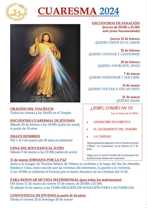 Calendario Cuaresma 2024 Parroquia Santa Eugenia