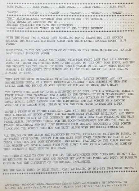 Blue Pearl Naked Lp Gatefold With Lyrics Mint Condition Check The Exclusive Video Of